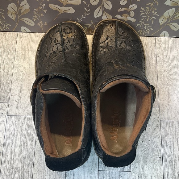 Alegria Caiti‎ Booties Womens Size 36 (US 5.5) Rose Embossed Bronze Leather - Picture 5 of 7